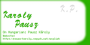 karoly pausz business card